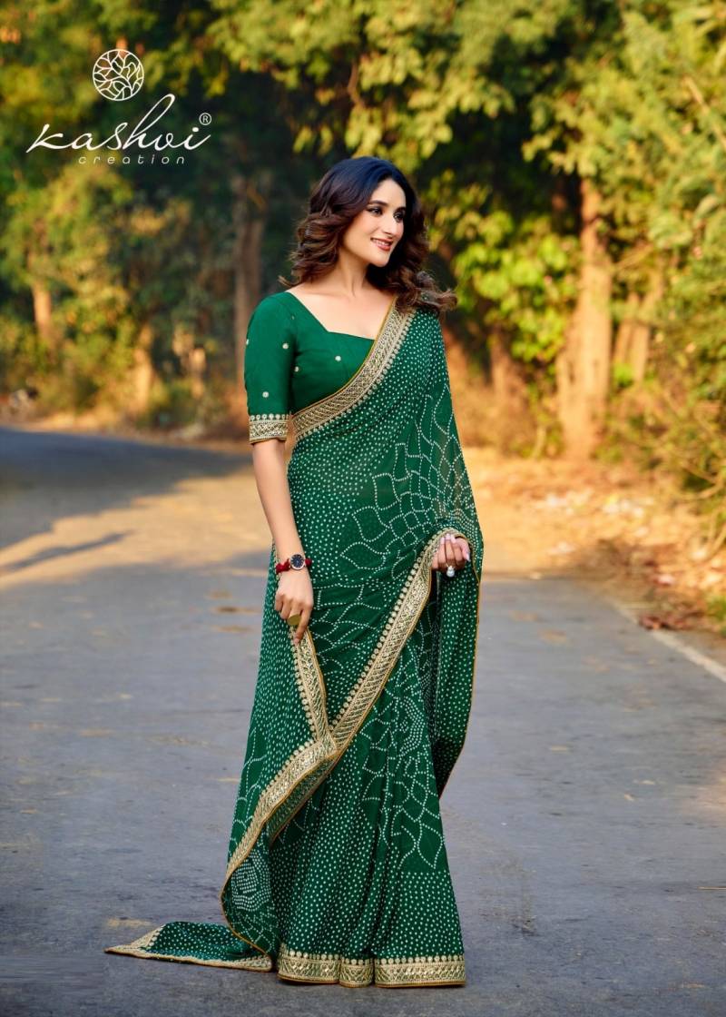 Kashvi Chuneri Vol 2 Mono Georgette With Coding Work Saree