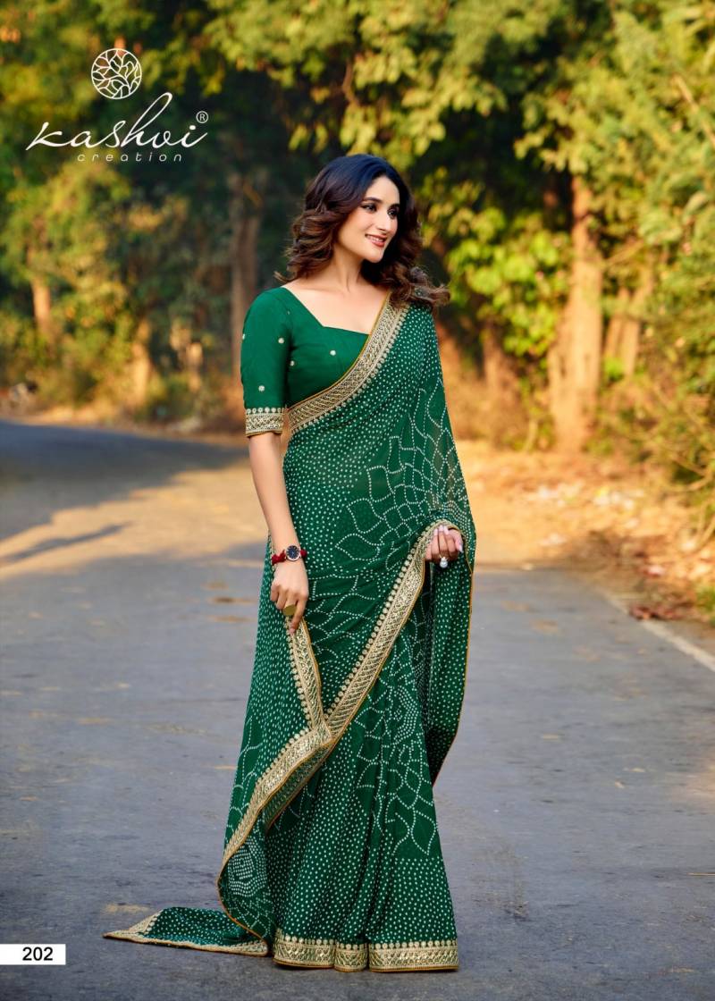 Kashvi Chuneri Vol 2 Mono Georgette With Coding Work Saree