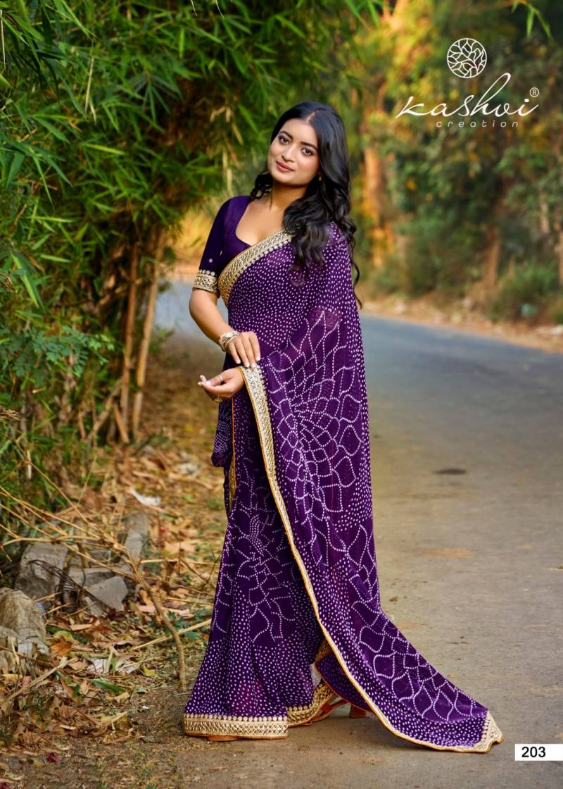 Kashvi Chuneri Vol 2 Mono Georgette With Coding Work Saree