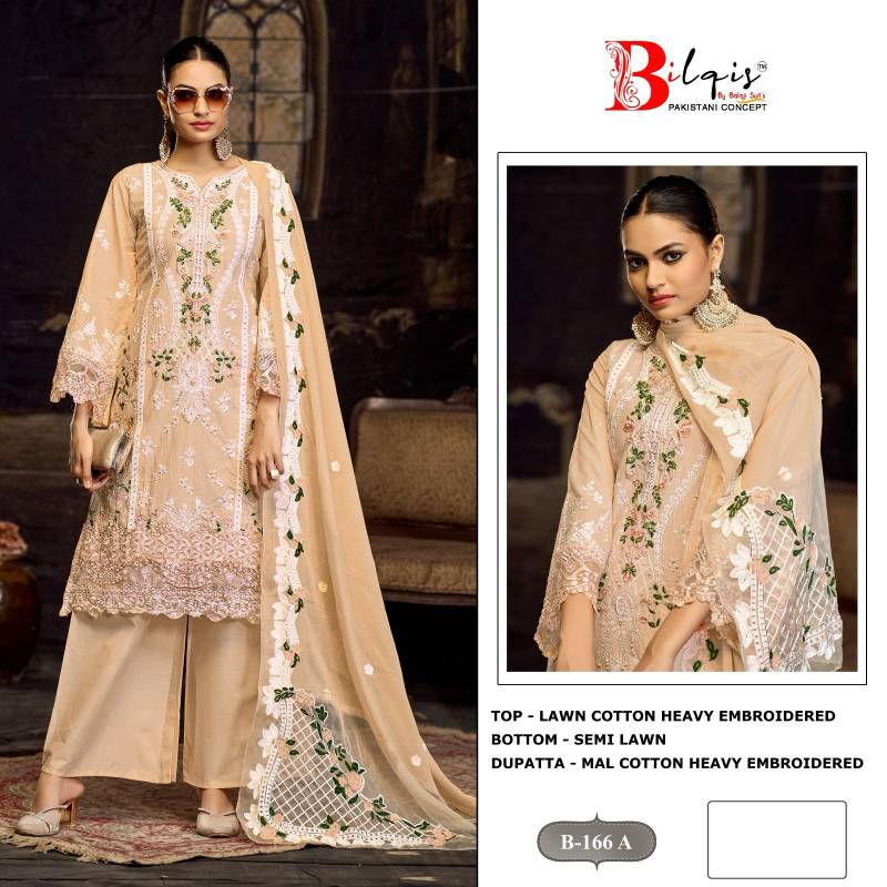 Bilqis B 166 Lawn Cotton Pakistani Salwar Kameez Collection