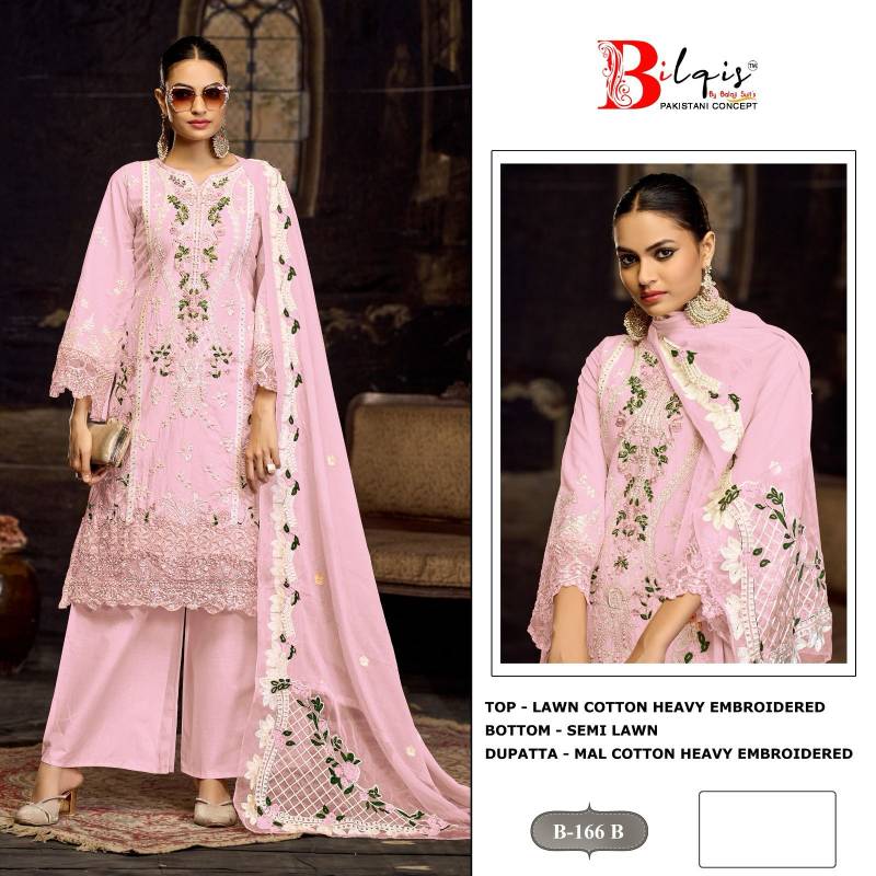 Bilqis B 166 Lawn Cotton Pakistani Salwar Kameez Collection