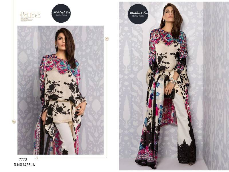 Mehboob Tex 1435 A And B Cotton Dupatta Pakistani Salwar Suits
