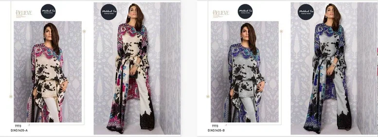 Mehboob Tex 1435 A And B Cotton Dupatta Pakistani Salwar Suits