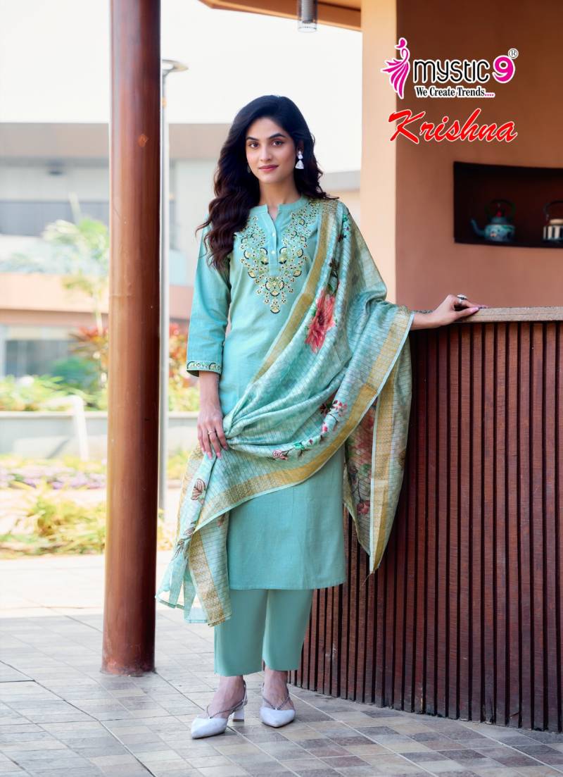 Mystic 9 Krishna Vol 1 Cotton Flex Kurti Bottom With Dupatta