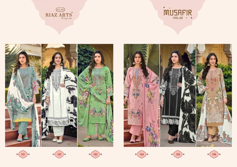Riaz Arts Musafir Vol 22 Lawn Digital Printed Dress Material Collection