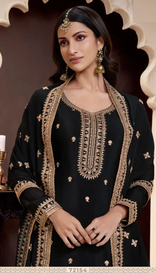 Shaniya 72151 To 72154 Chinon Embroidered Salwar Suits Collection