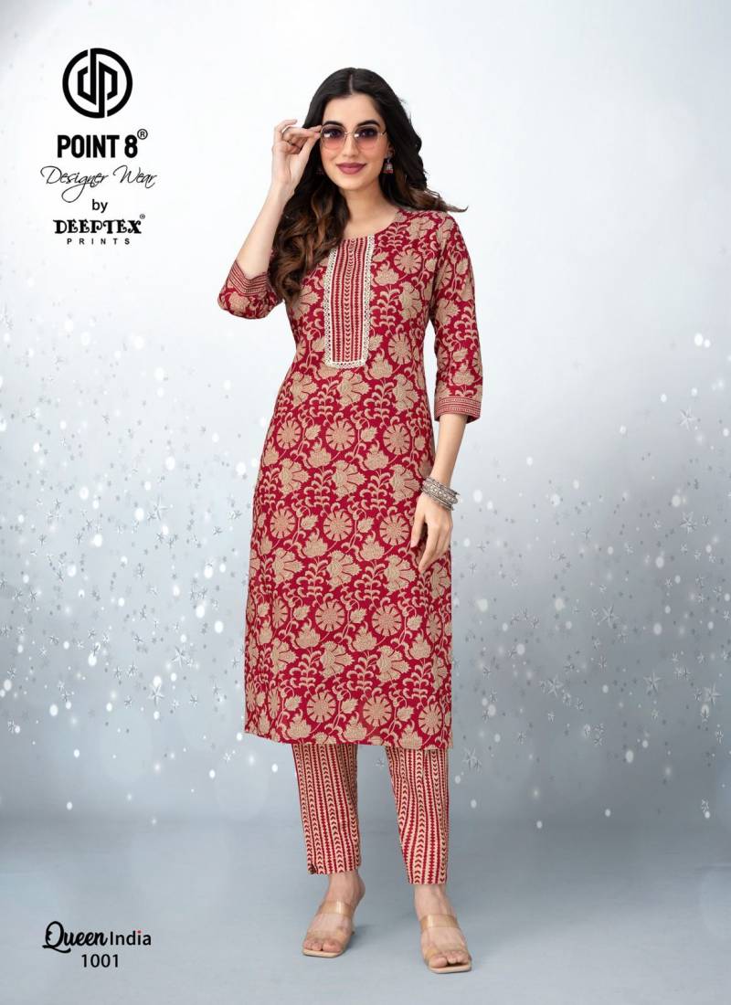 Deeptex Queen India Vol 10 Cotton Printed Kurti With Bottom