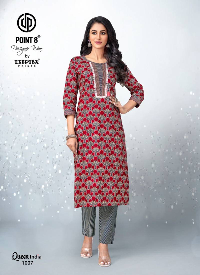 Deeptex Queen India Vol 10 Cotton Printed Kurti With Bottom