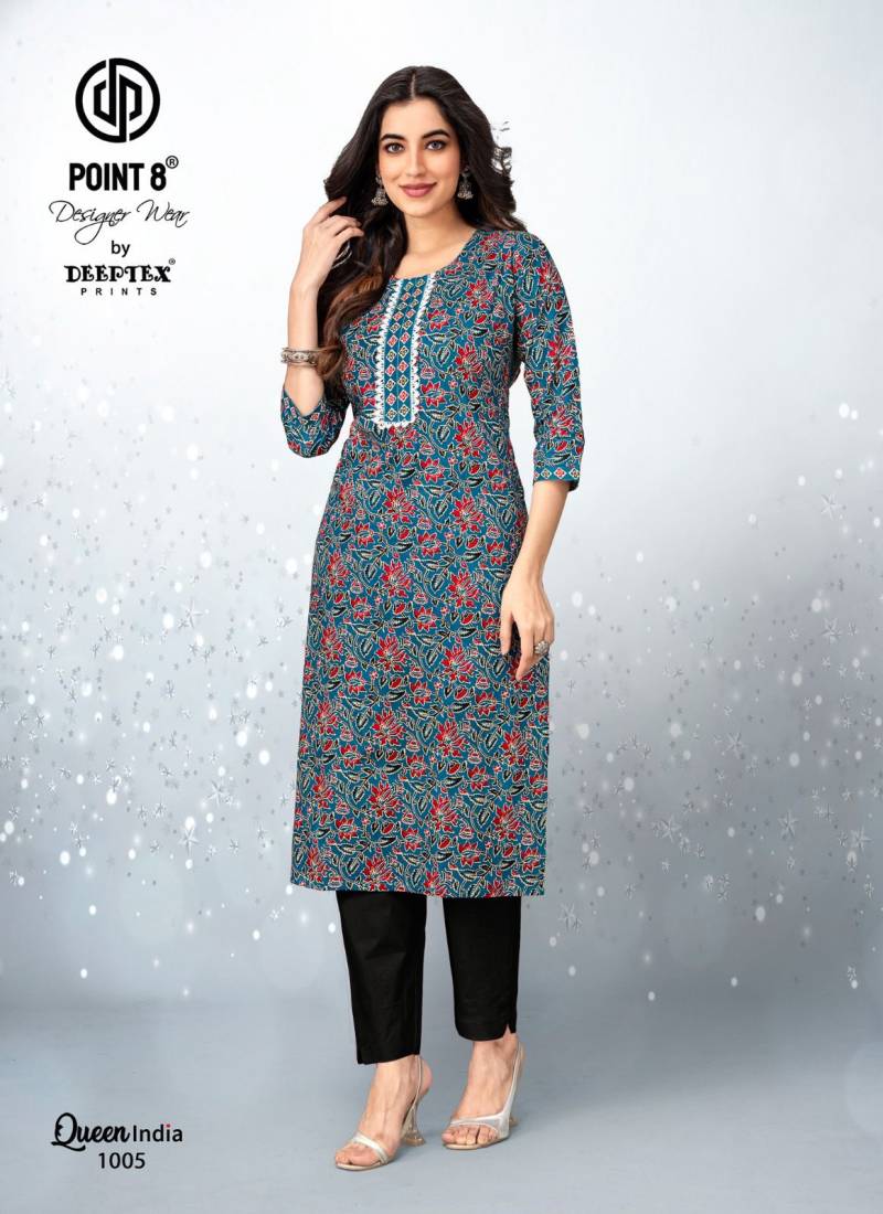 Deeptex Queen India Vol 10 Cotton Printed Kurti With Bottom