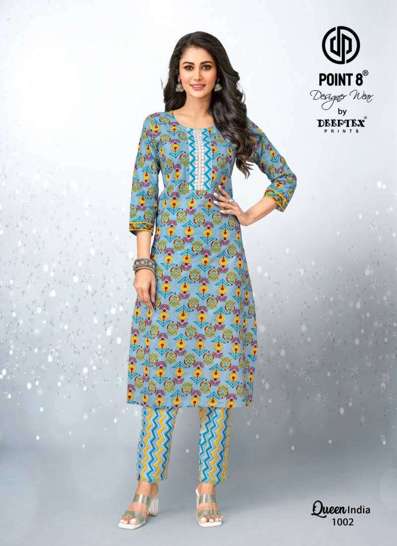 Deeptex Queen India Vol 10 Cotton Printed Kurti With Bottom