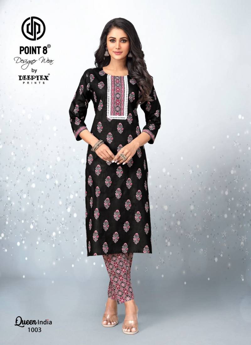 Deeptex Queen India Vol 10 Cotton Printed Kurti With Bottom