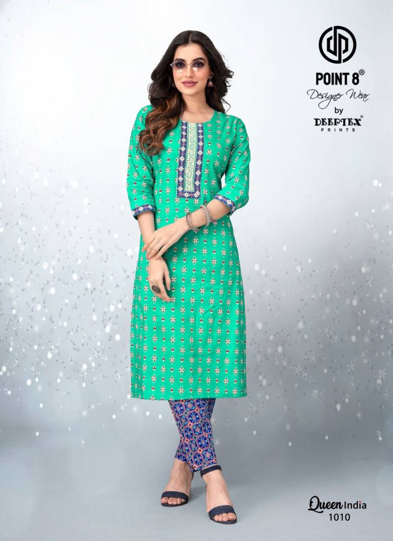 Deeptex Queen India Vol 10 Cotton Printed Kurti With Bottom
