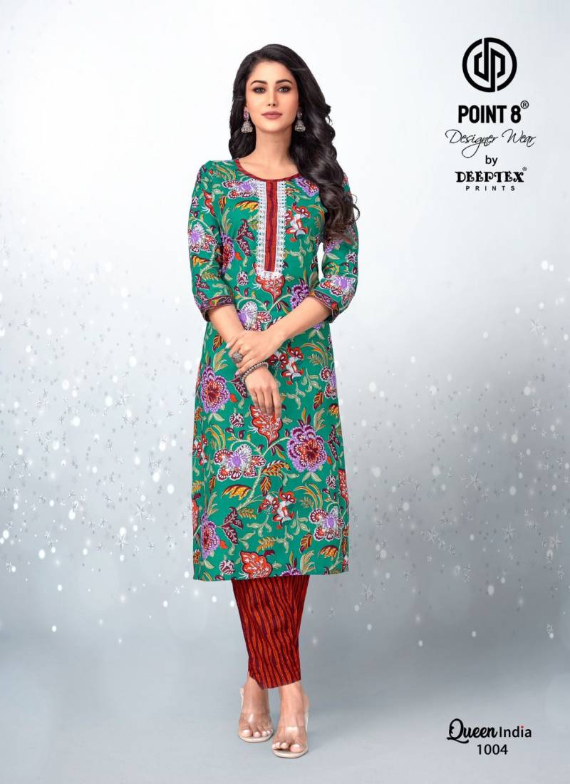 Deeptex Queen India Vol 10 Cotton Printed Kurti With Bottom