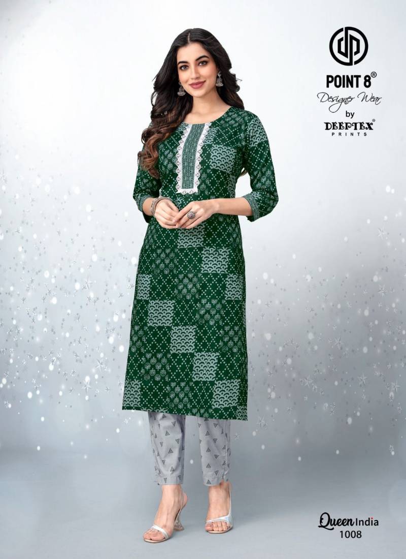 Deeptex Queen India Vol 10 Cotton Printed Kurti With Bottom