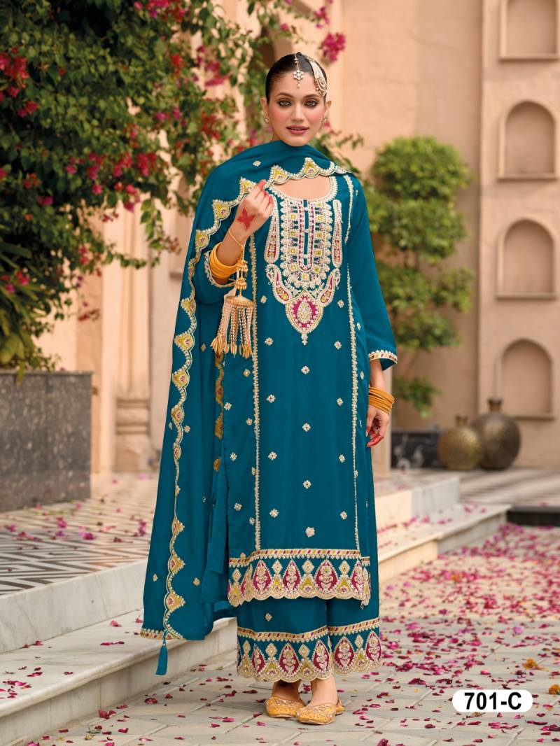 Super Hit 701 Designer Embroidered Salwar Suits Collection