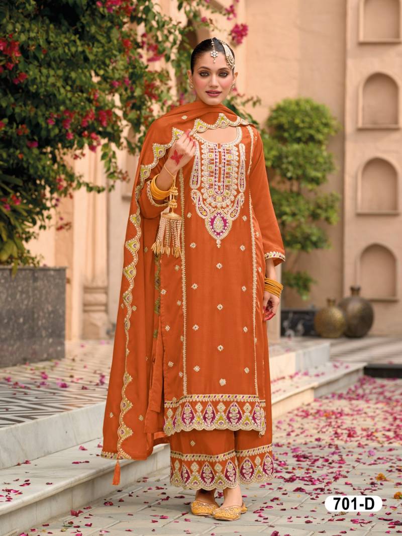 Super Hit 701 Designer Embroidered Salwar Suits Collection