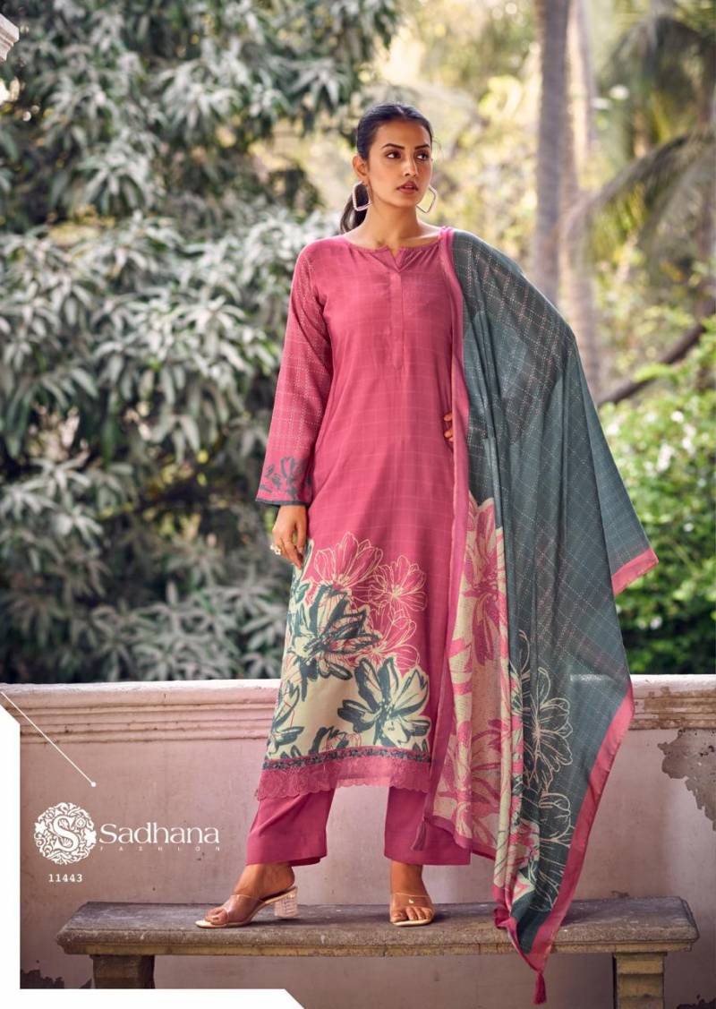 Sadhana Larisa Masline Silk Digital Printed Dress Material Collection