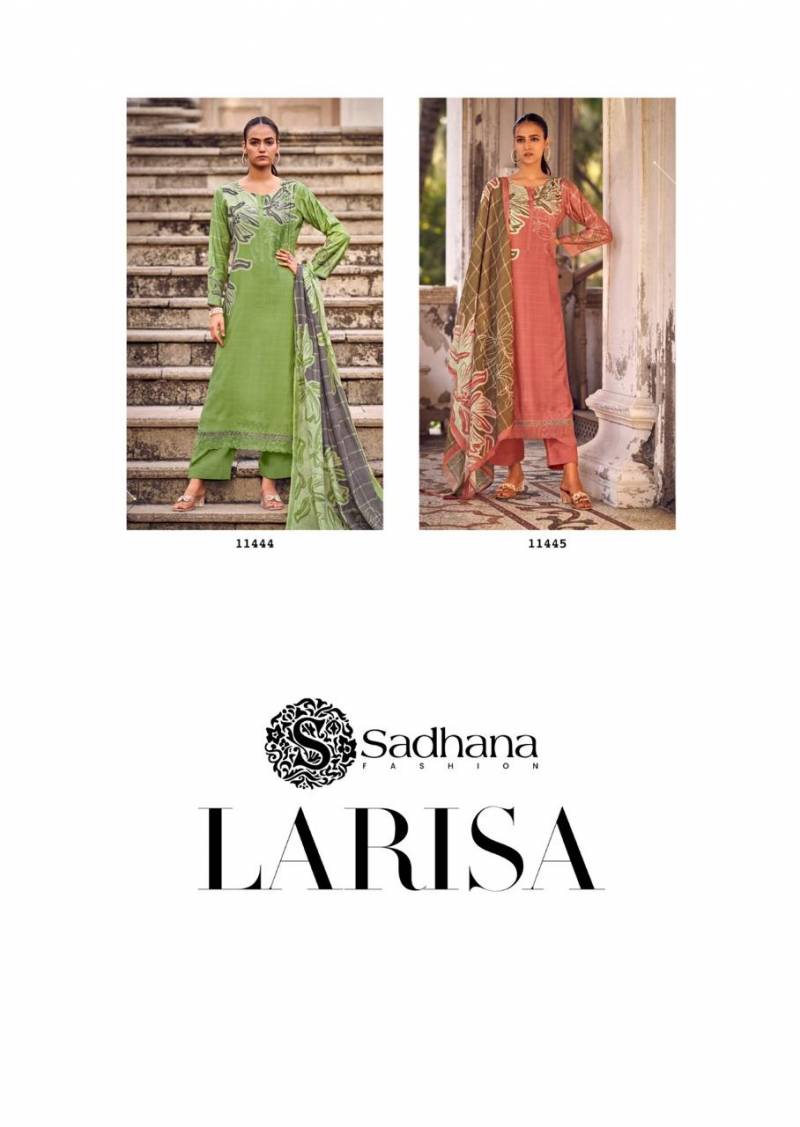 Sadhana Larisa Masline Silk Digital Printed Dress Material Collection