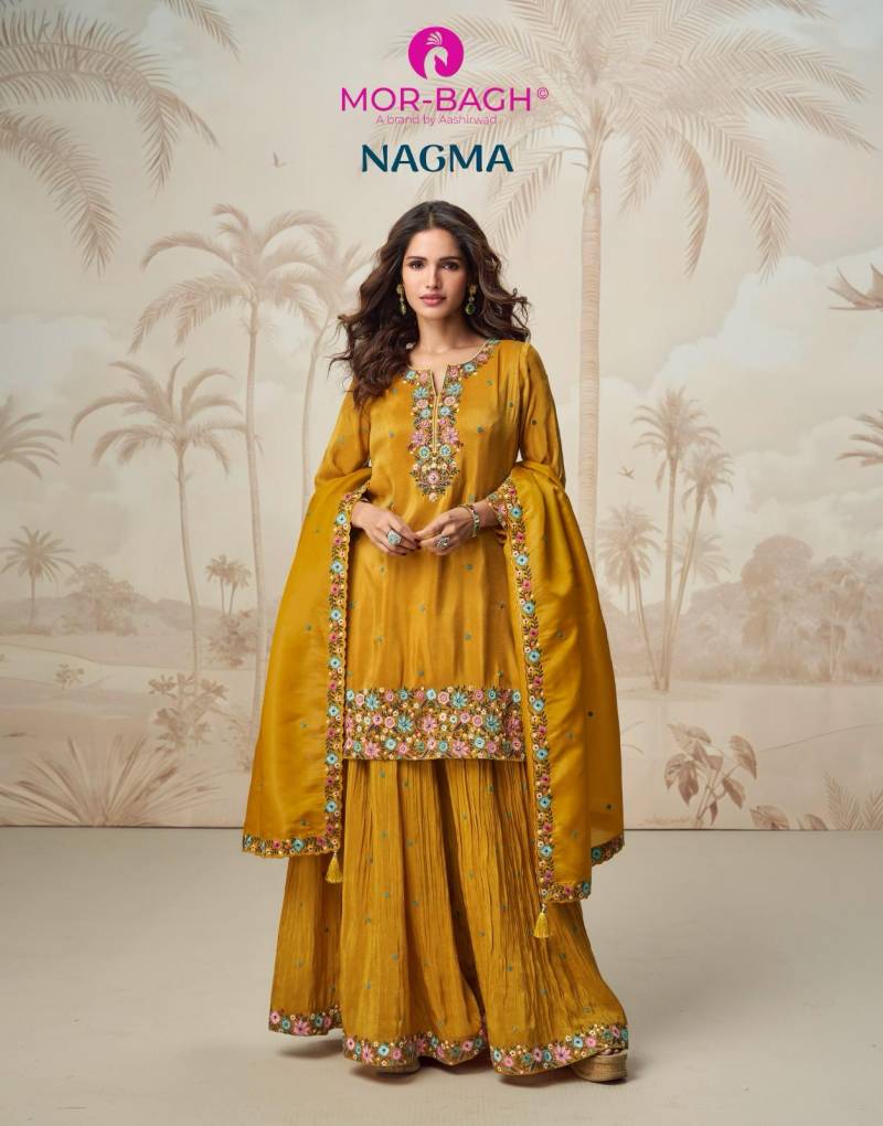Aashirwad Mor Bagh Nagma Organza Simmer Silk Salwar Suits