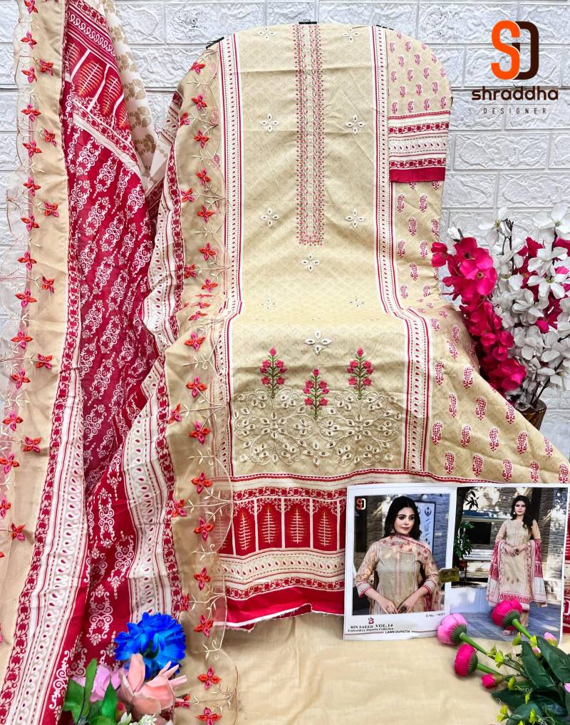 Shraddha Bin Saeed Vol 14 Embroidered Pakistani Salwar Suits