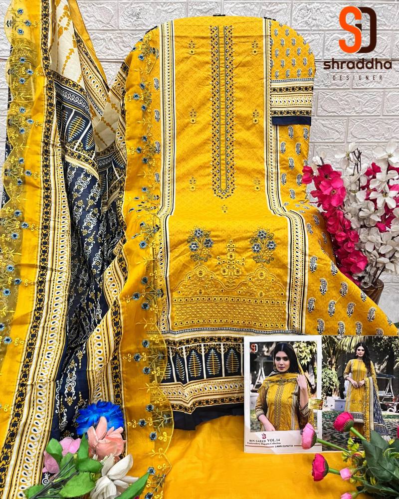 Shraddha Bin Saeed Vol 14 Embroidered Pakistani Salwar Suits
