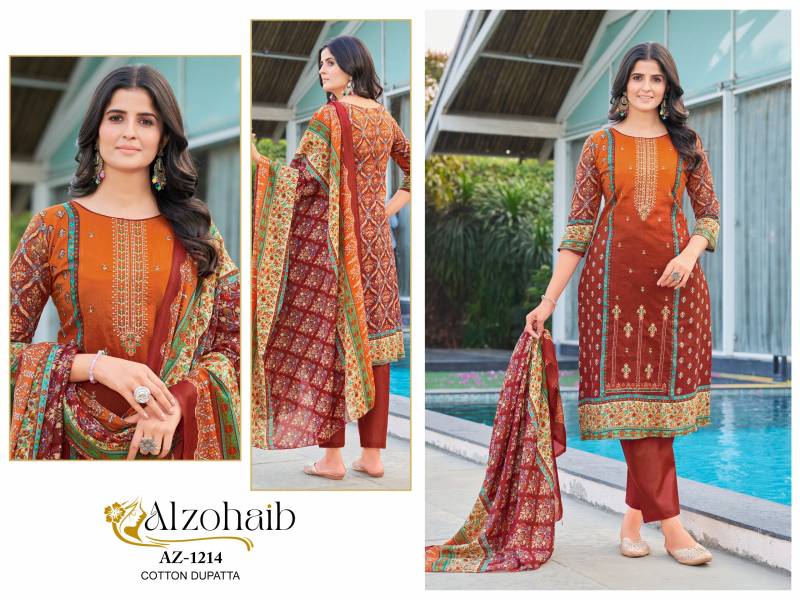 Alzohaib Noor Vol 1 Cotton Dupatta Pakistani Salwar Suits Collection