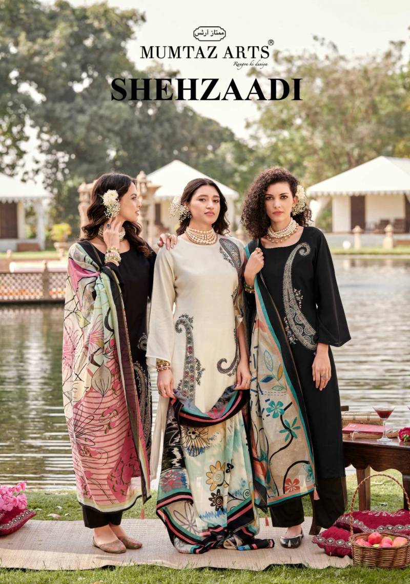 Mumtaz Shehzaadi Viscose Maslin Dyed Dress Material Collection