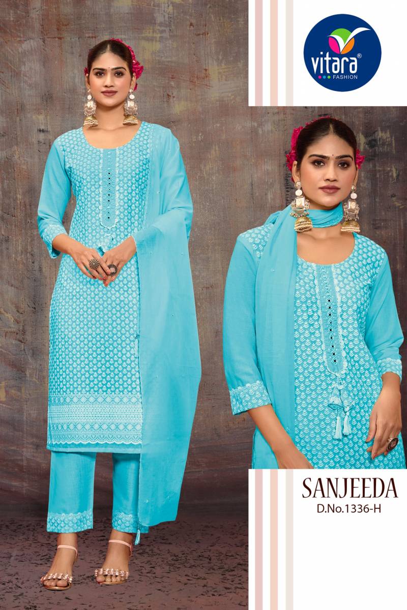 Vitara Sanjeeda G To I Cotton Kurti Bottom With Dupatta Collection