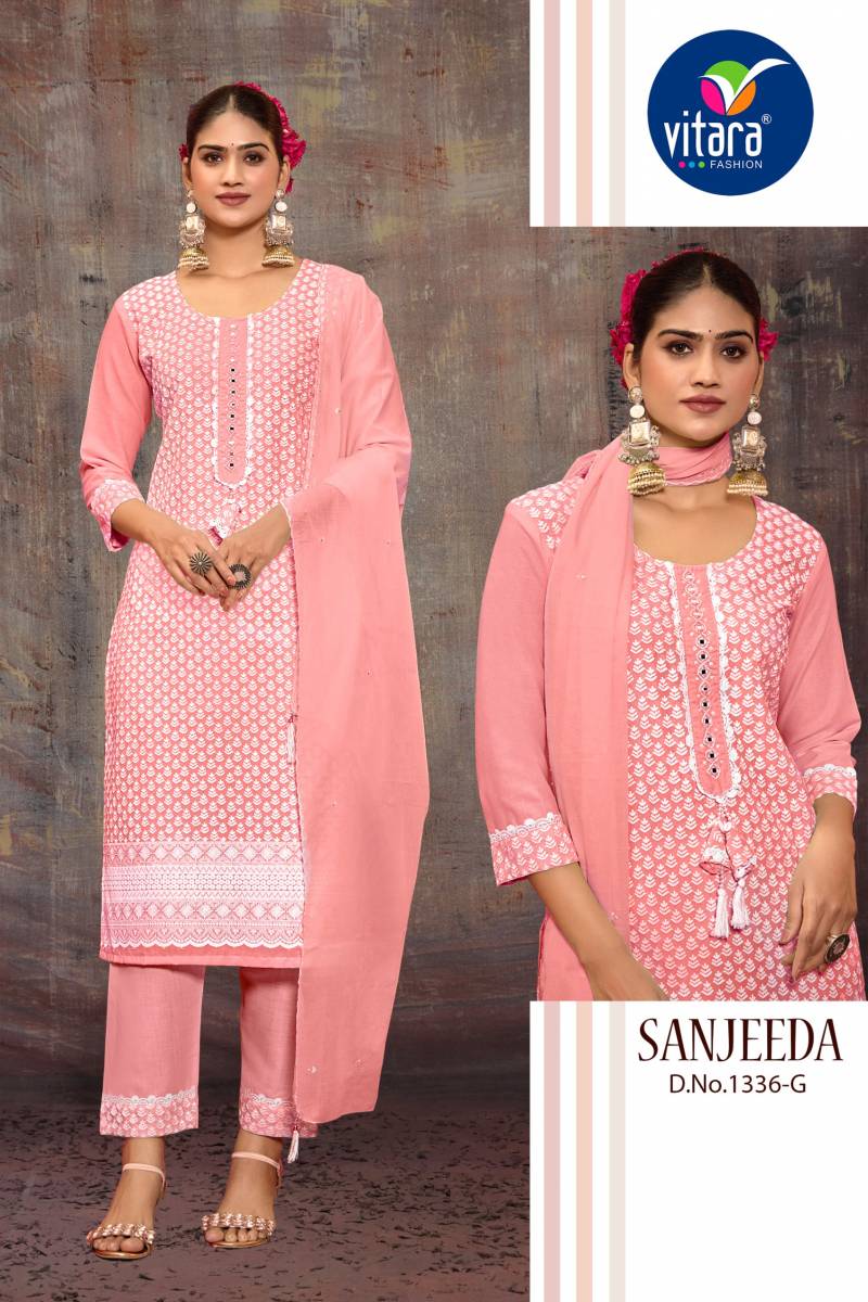 Vitara Sanjeeda G To I Cotton Kurti Bottom With Dupatta Collection