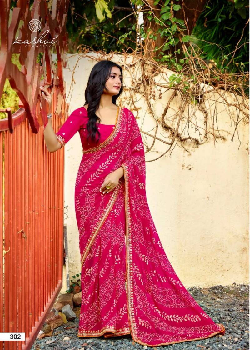 Kashvi Chuneri Vol 3 Mono Georgette With Coding Work Saree