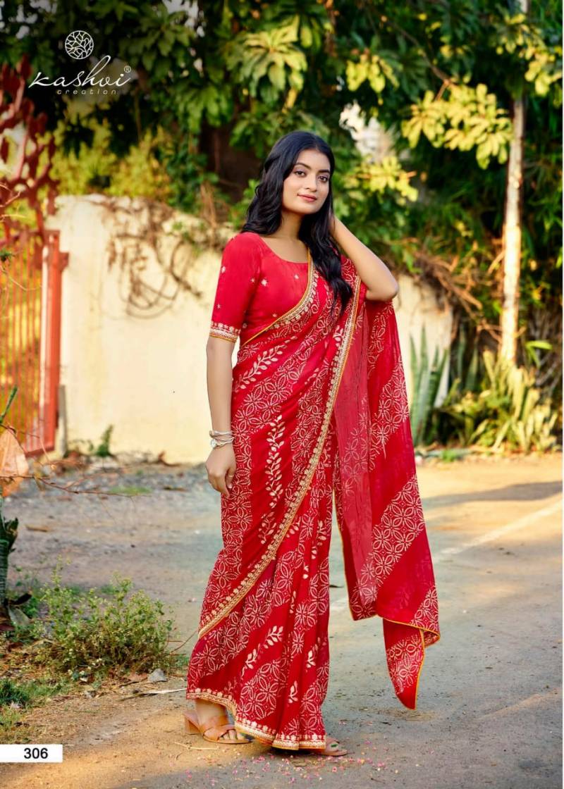 Kashvi Chuneri Vol 3 Mono Georgette With Coding Work Saree