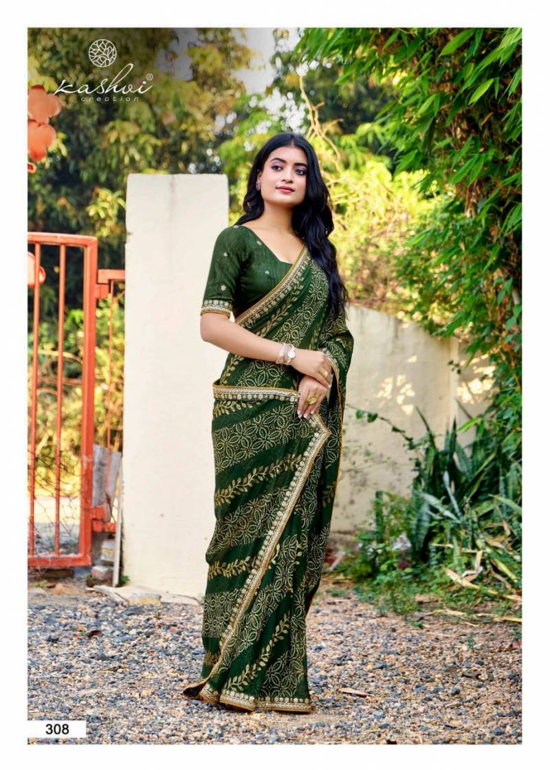 Kashvi Chuneri Vol 3 Mono Georgette With Coding Work Saree