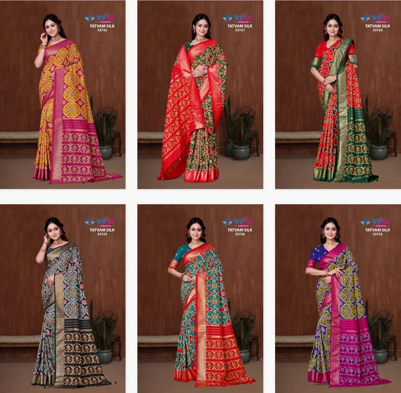 Vipul Tatvam Silk Vol 1 Fancy Printed Saree Collection