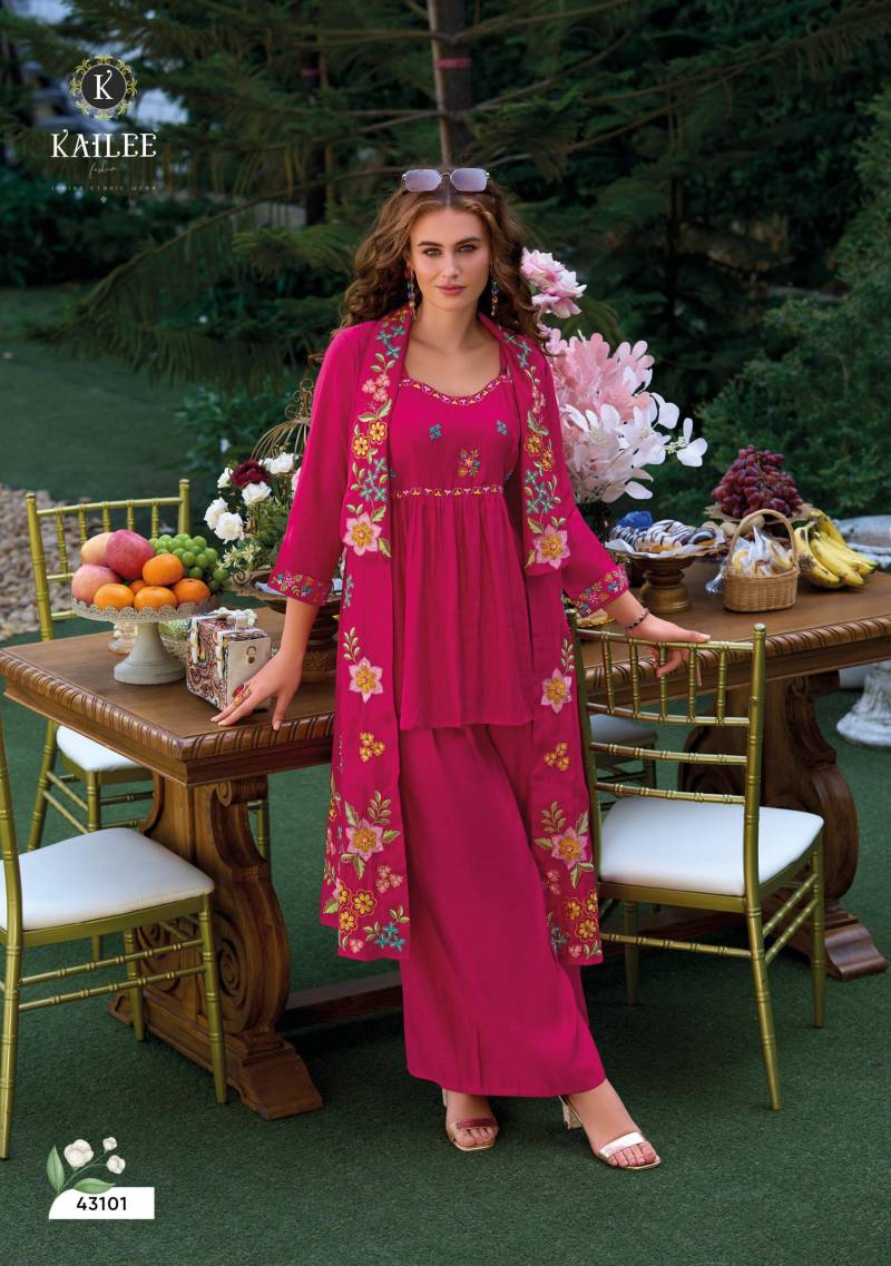 Kailee Bloom Viscose Organza Fancy Indo Western Collection