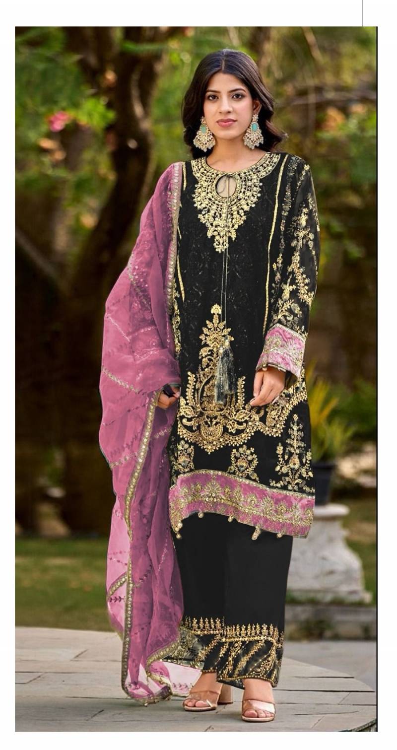 Bilqis B 142 O And P Georgette Pakistani Salwar Kameez Collection