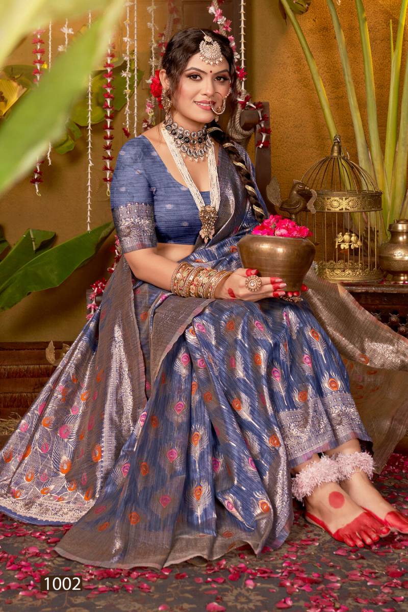 Saroj Shantiniketan Linen Silk Vol 3 Festive Wear Saree Collection