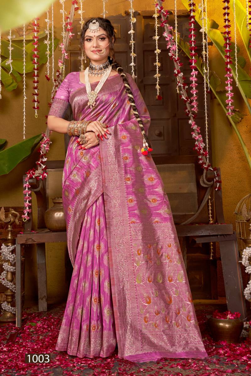 Saroj Shantiniketan Linen Silk Vol 3 Festive Wear Saree Collection