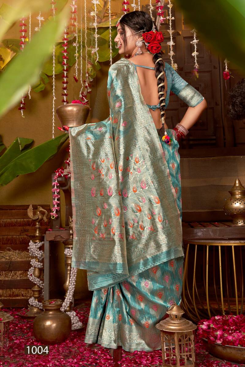 Saroj Shantiniketan Linen Silk Vol 3 Festive Wear Saree Collection