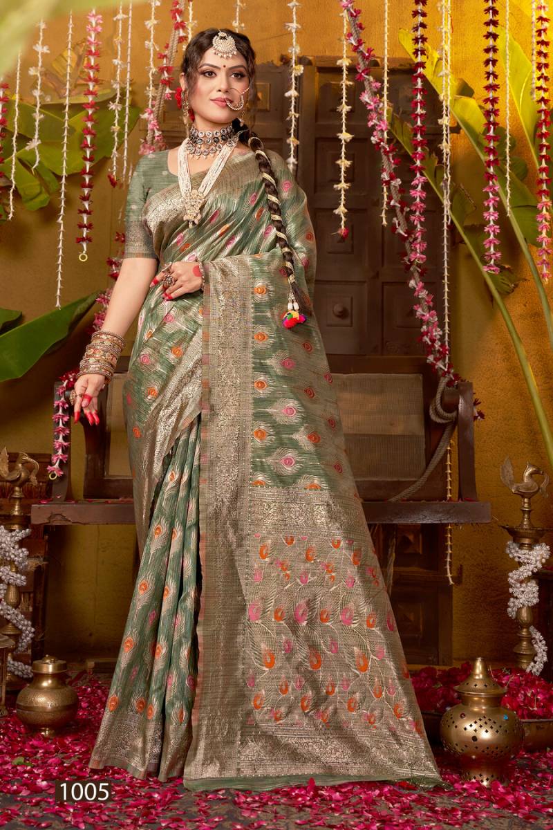 Saroj Shantiniketan Linen Silk Vol 3 Festive Wear Saree Collection