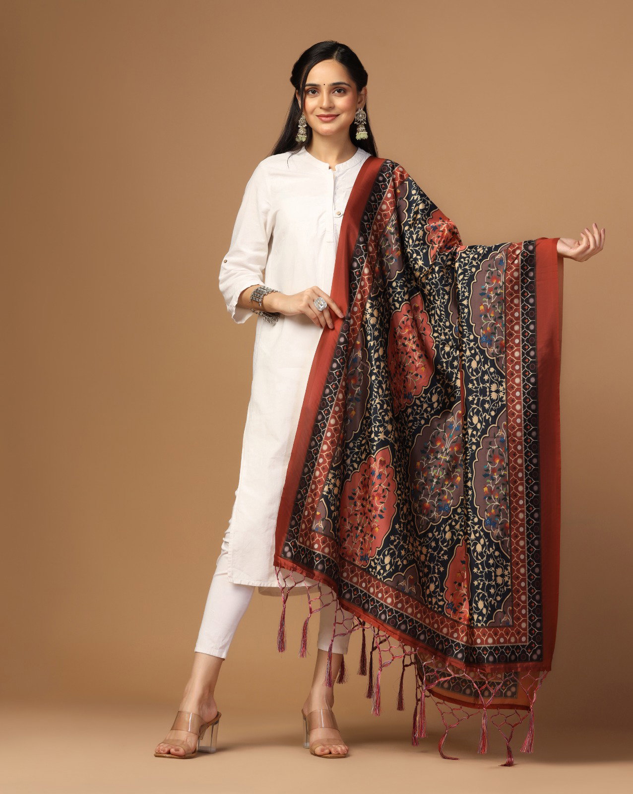 James 3 Assam Silk Printed dupatta Collection