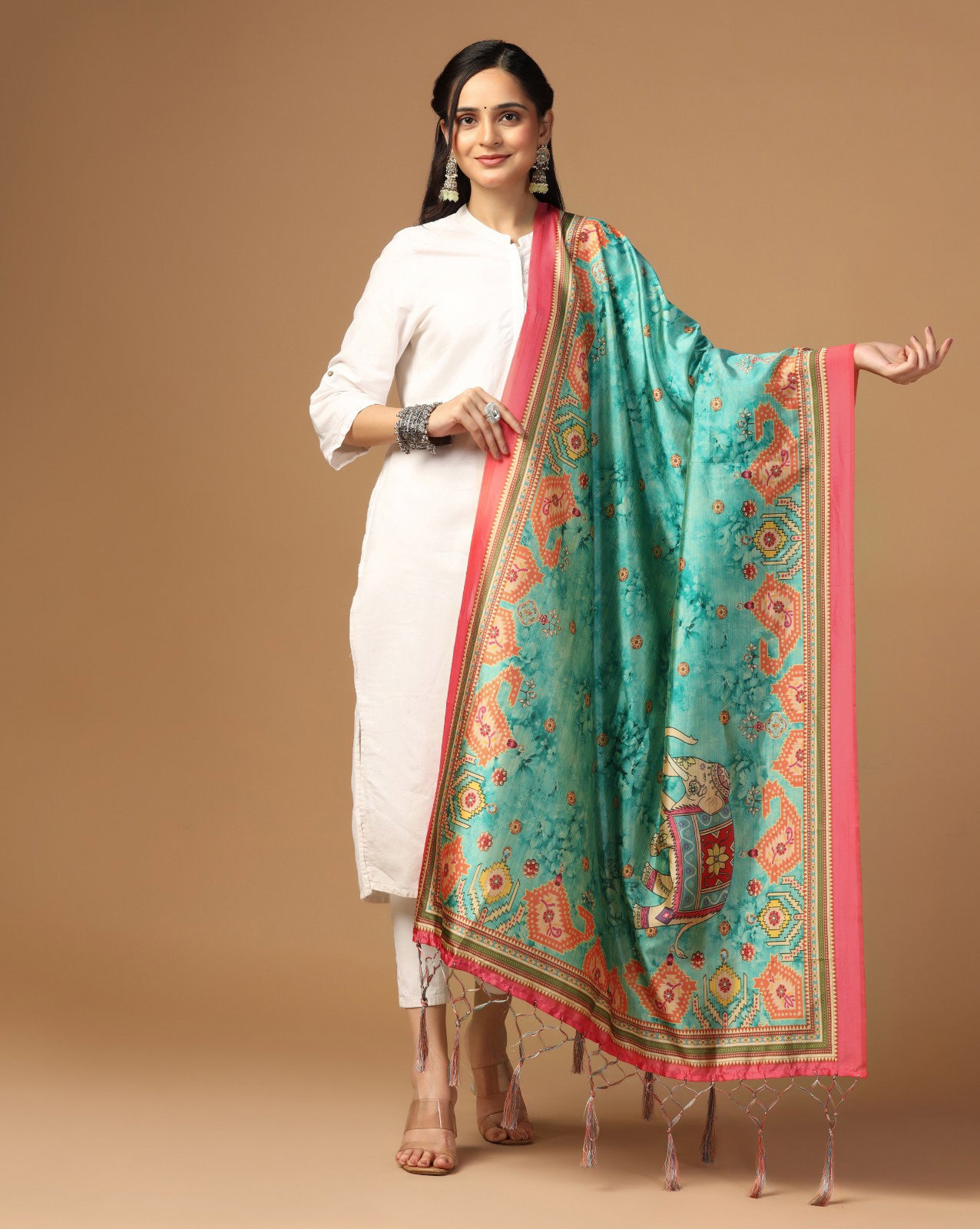 James 3 Assam Silk Printed dupatta Collection