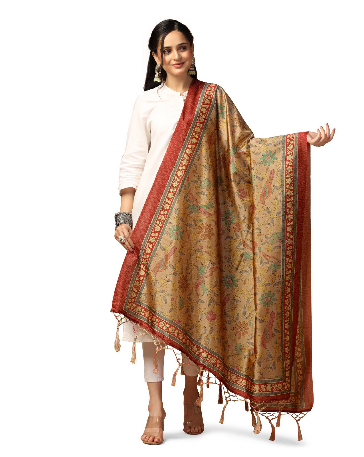 James 3 Assam Silk Printed dupatta Collection