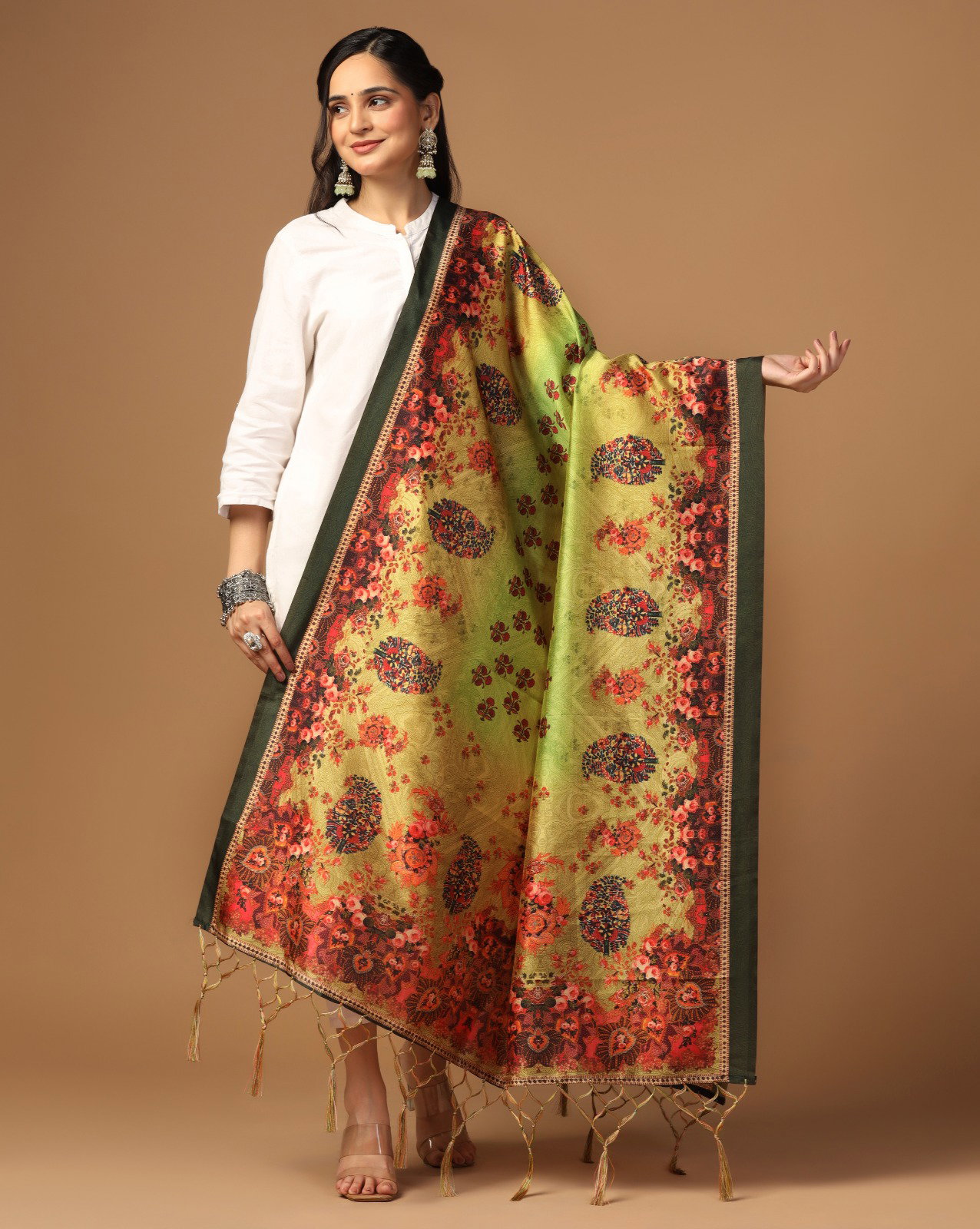 James 3 Assam Silk Printed dupatta Collection