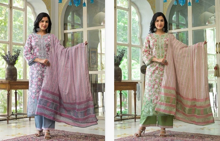Tanyaa P 184 Cotton With Thread Work Readymade Collection