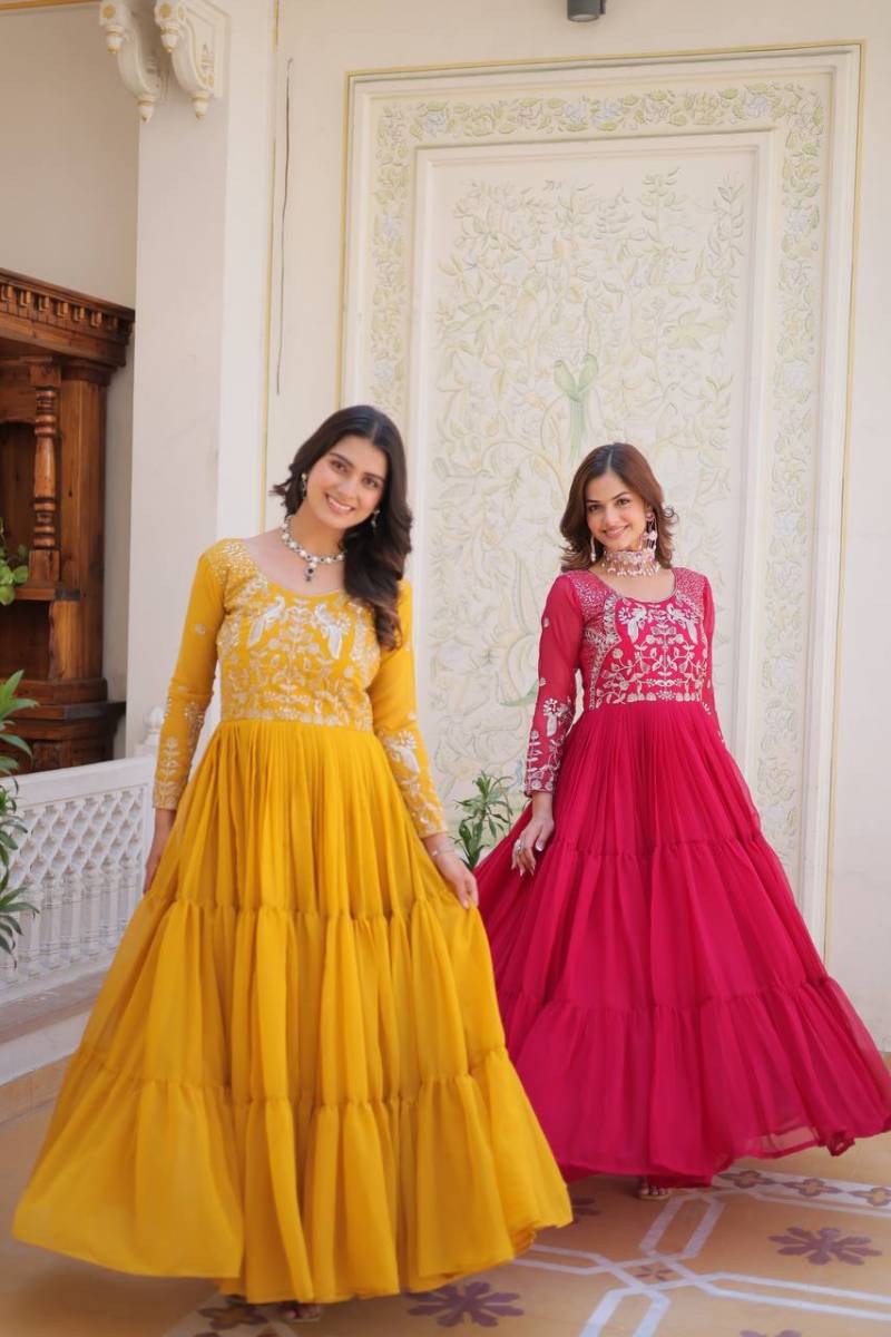 Sn 2428 Amazing Faux Georgette Designer Gown Collection