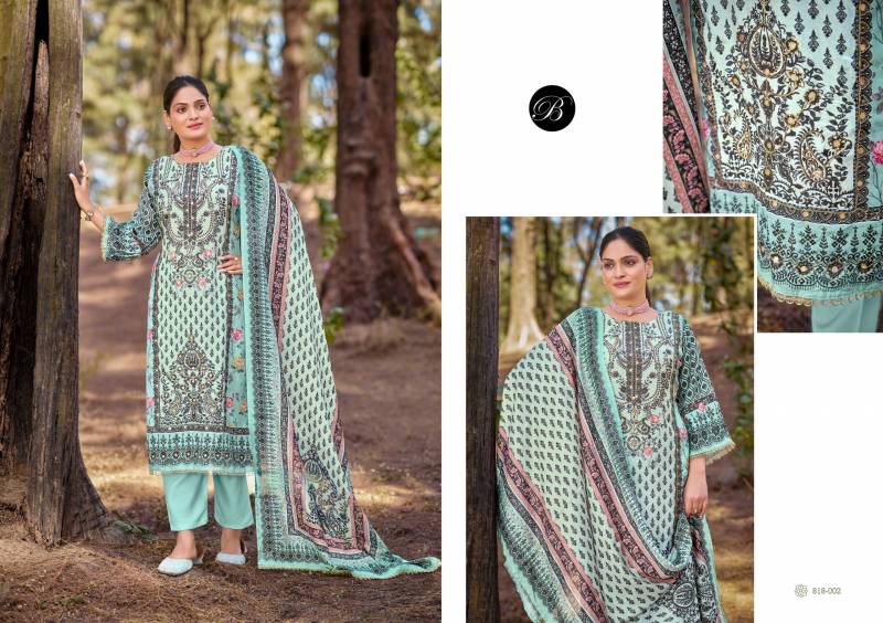 Belliza Kanika 818 Series Viscose Maslin Digital Dress Material Collection