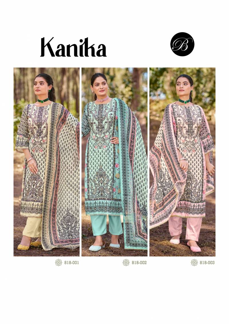 Belliza Kanika 818 Series Viscose Maslin Digital Dress Material Collection