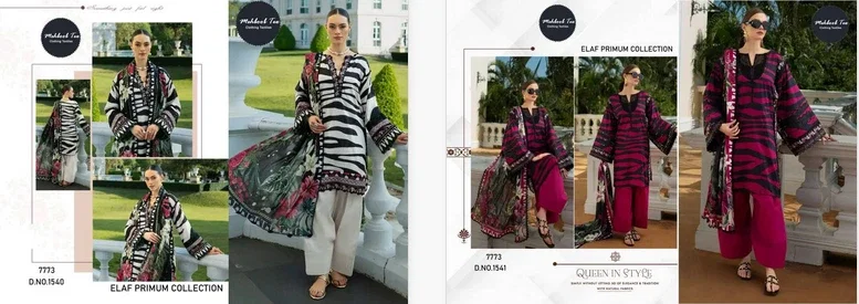 Mehboob Tex 1540 And 1541 Cotton Dupatta Pakistani Salwar Suits