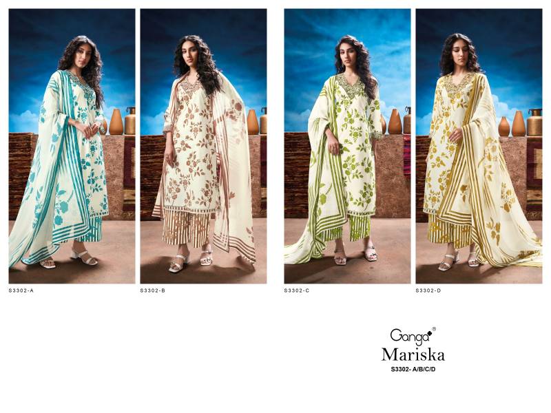 Ganga Mariska Cotton Printed Embroidered Salwar Suit Collection