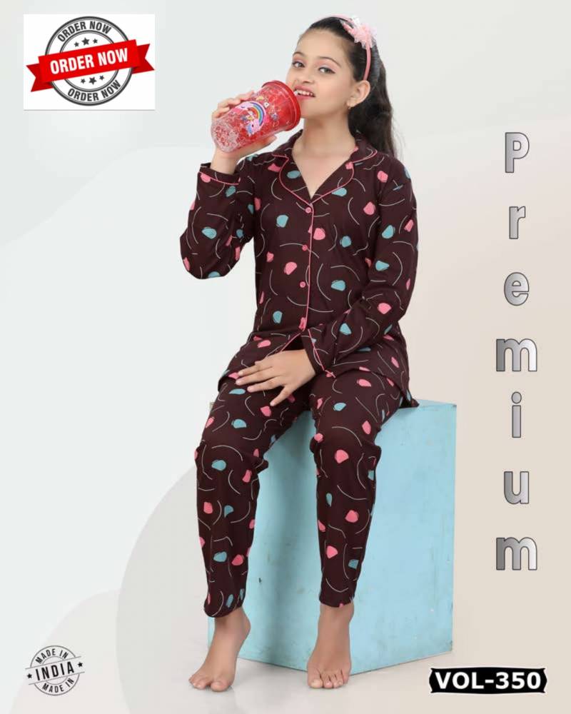 Summer Special Kids Collar Ns Vol Dn 350 Cotton Night Suits